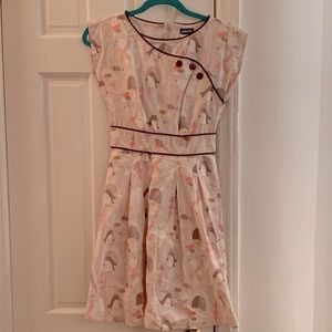 EUC - Modcloth dress with cute winter print